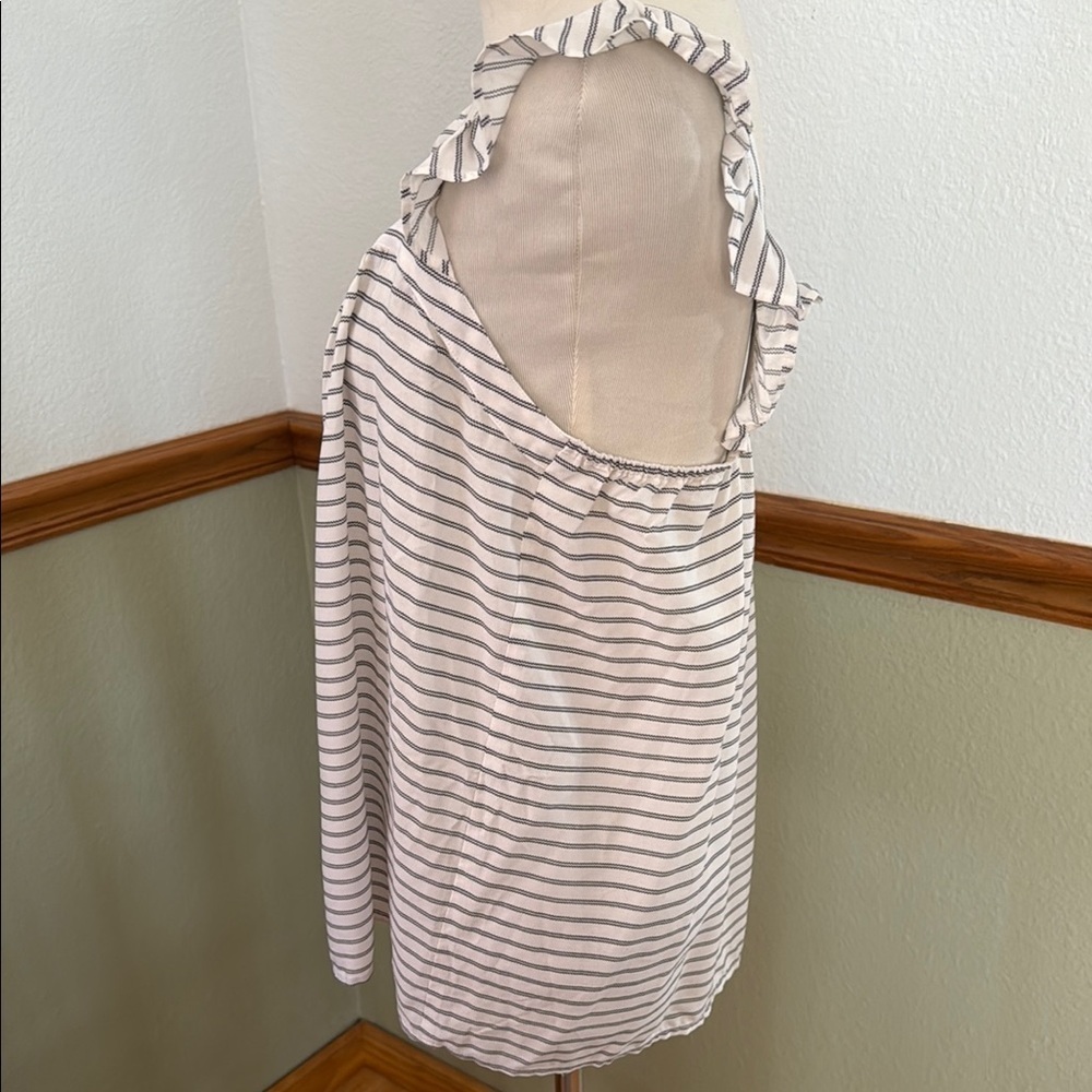 NWT LOFT White and Black Ruffled Sleeveless Tank Top S - Picture 5 of 9